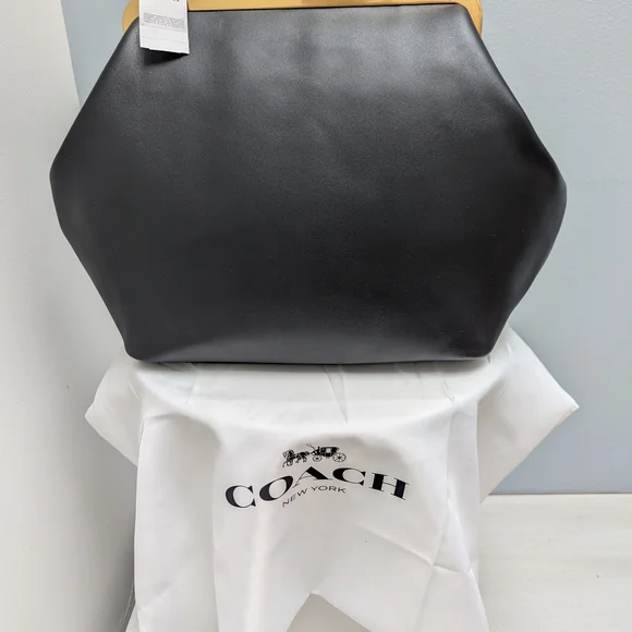 Coach Kisslock Frame Bag In Black/Large (1 Of 2) - Picture 2 of 11